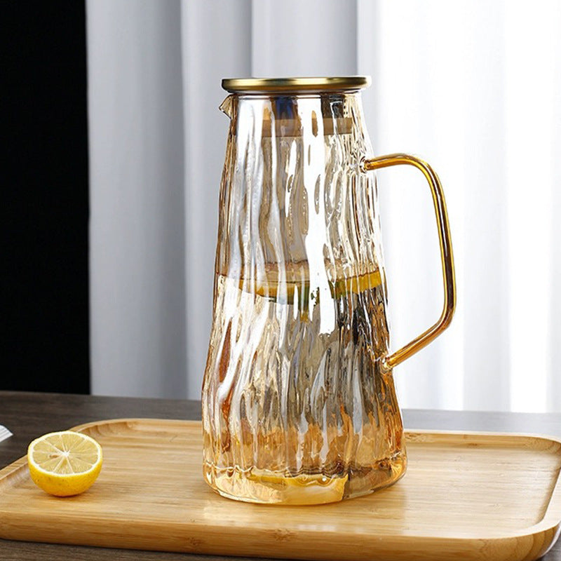 Glacier Textured Glass Water Pitcher & Cups