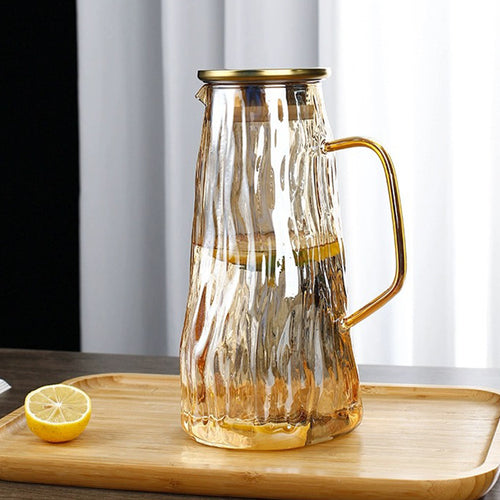 Glacier Textured Glass Water Pitcher & Cups