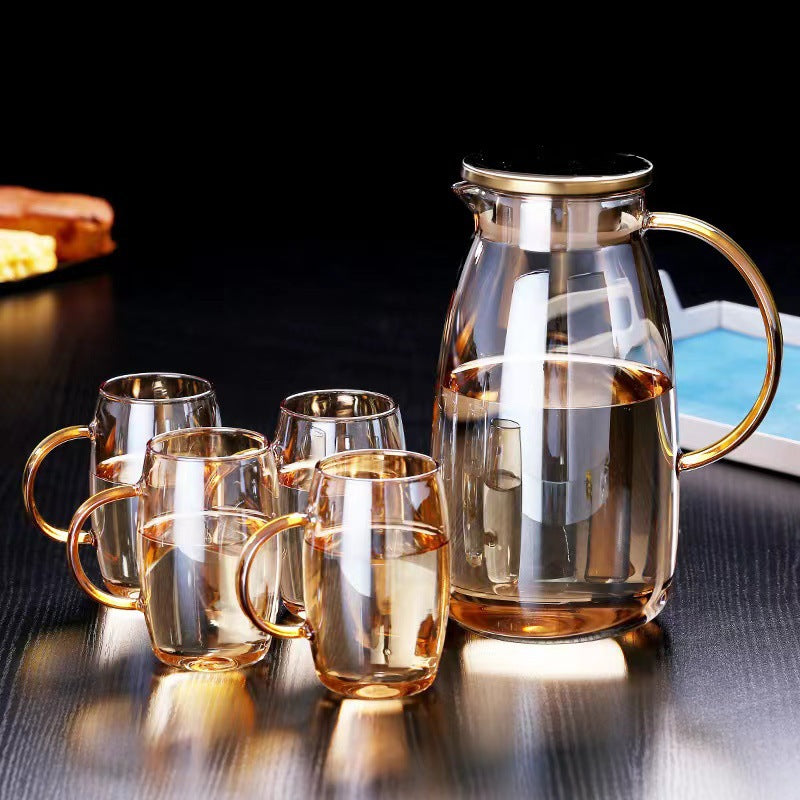 High Borosilicate Glass Cold Water Kettle with Stainless Steel Lid