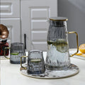 Glacier Textured Glass Water Pitcher & Cups