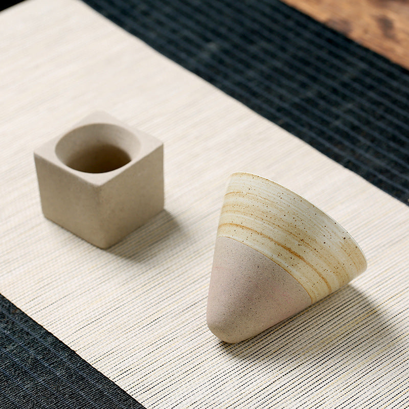 Japanese Stoneware Tea Cup Tapered Ceramic Mug