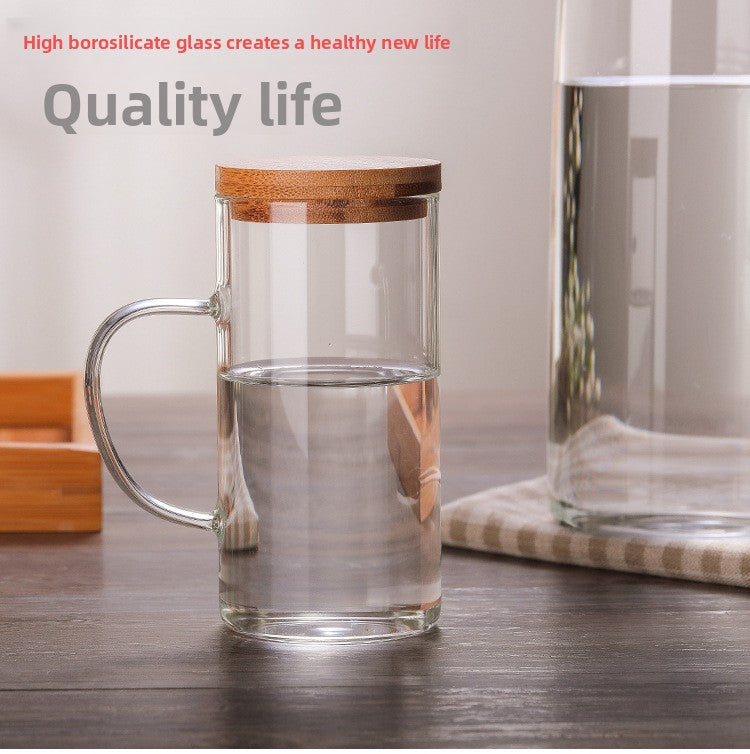 Borosilicate Glass Cold Brew Pitcher | Bamboo Lid & Cups