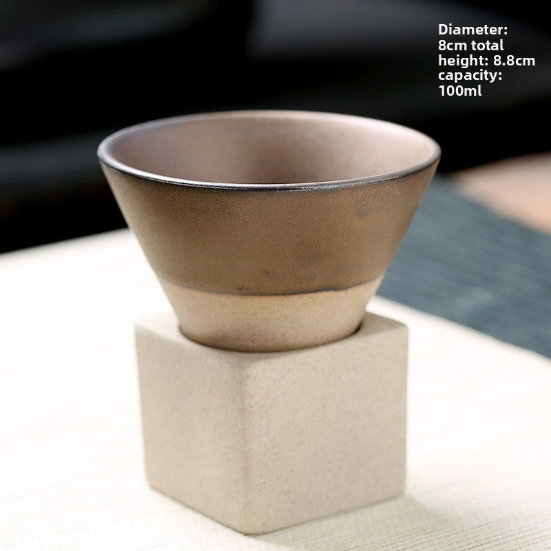Japanese Stoneware Tea Cup Tapered Ceramic Mug