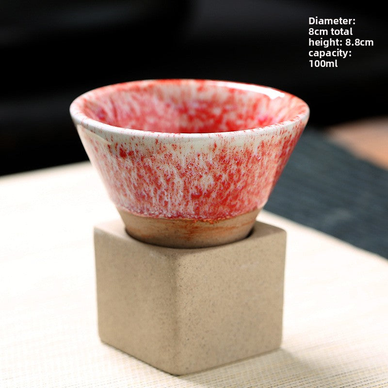 Japanese Stoneware Tea Cup Tapered Ceramic Mug