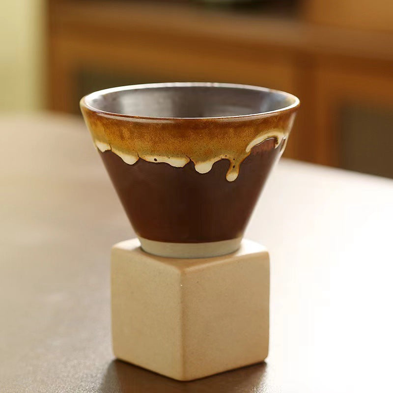 Japanese Stoneware Tea Cup Tapered Ceramic Mug