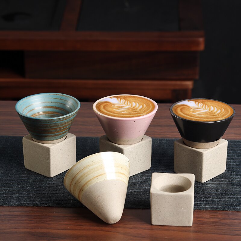 Japanese Stoneware Tea Cup Tapered Ceramic Mug