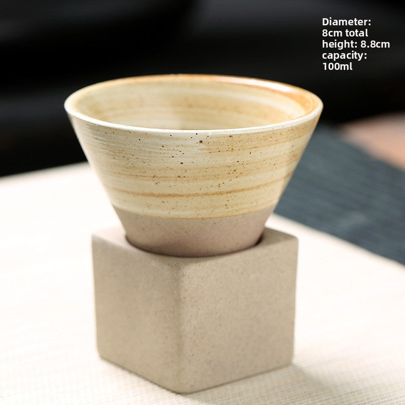 Japanese Stoneware Tea Cup Tapered Ceramic Mug