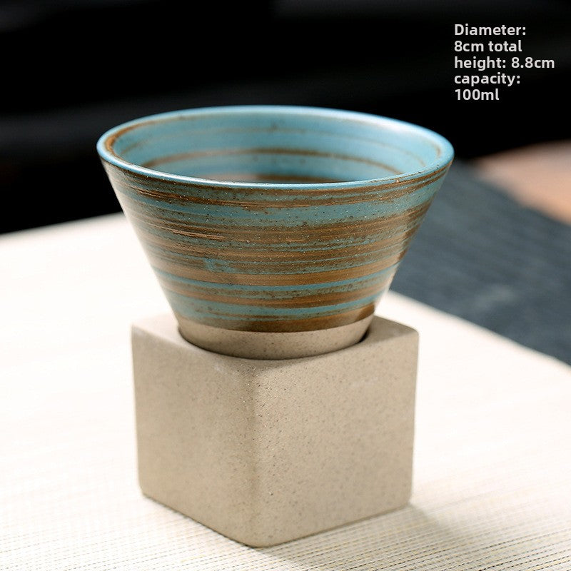Japanese Stoneware Tea Cup Tapered Ceramic Mug