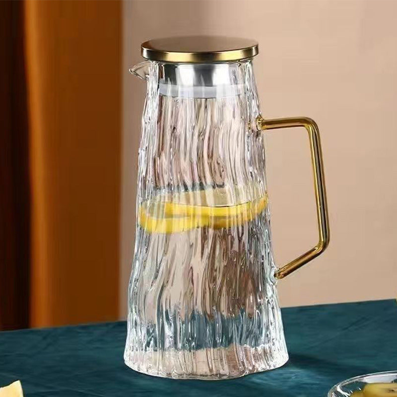 Glacier Textured Glass Water Pitcher & Cups