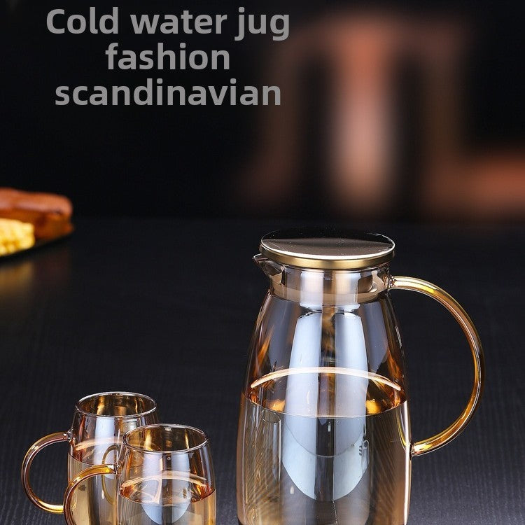 High Borosilicate Glass Cold Water Kettle with Stainless Steel Lid