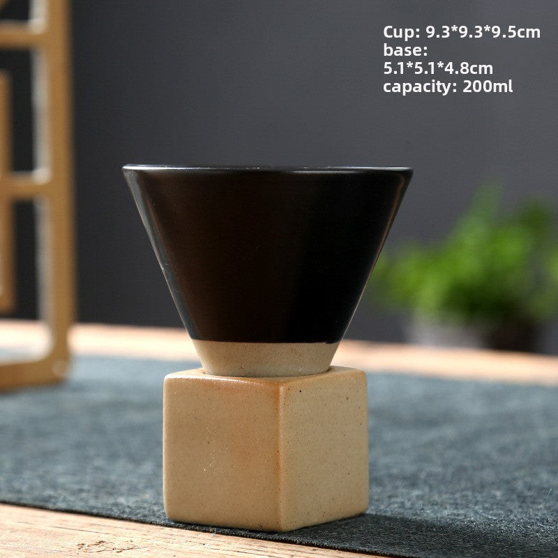Japanese Stoneware Tea Cup Tapered Ceramic Mug
