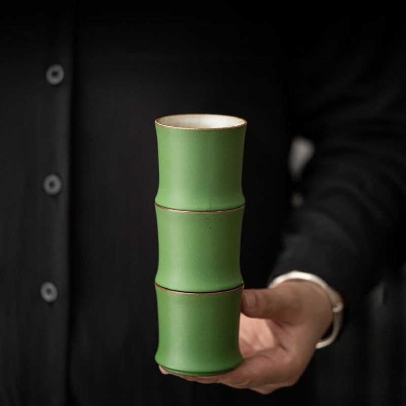 Ceramic Bamboo Style Tea Cups