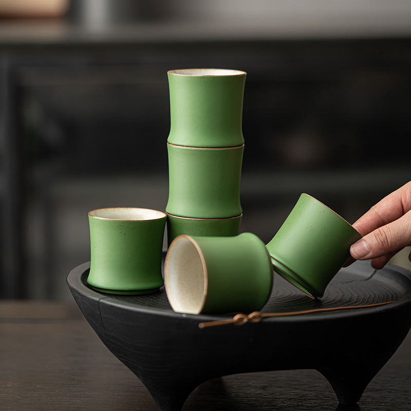 Ceramic Bamboo Style Tea Cups